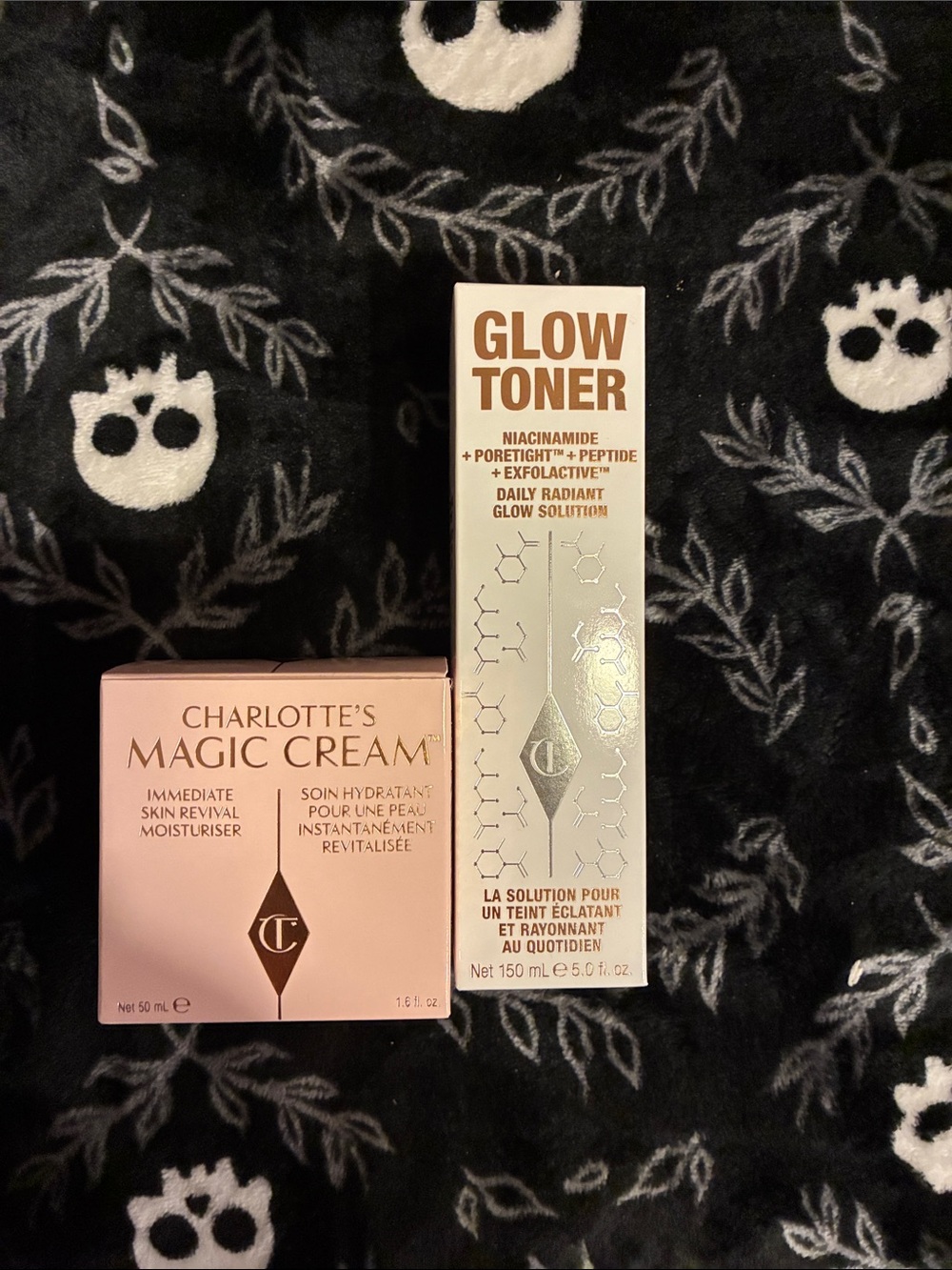Charlotte Tilbury Magic Cream & Glow Toner Duo in Rose Gold and Champagne
